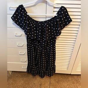 Forever 21 Black Dress with White Polka Dots